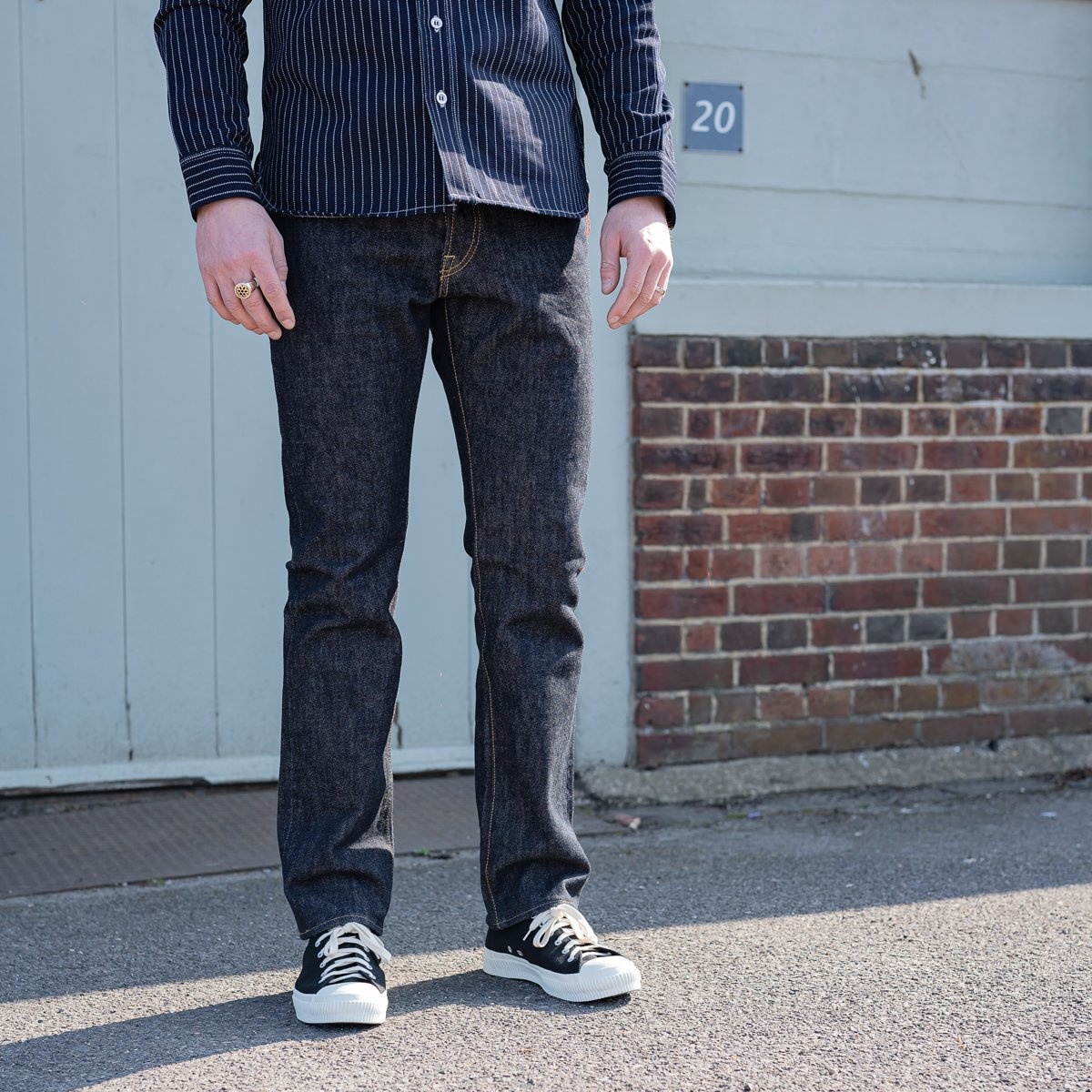 IH-888-SST 21oz Shinayaka Selvedge Denim Medium/High Rise Tapered Cut Jeans - Indigo - 4