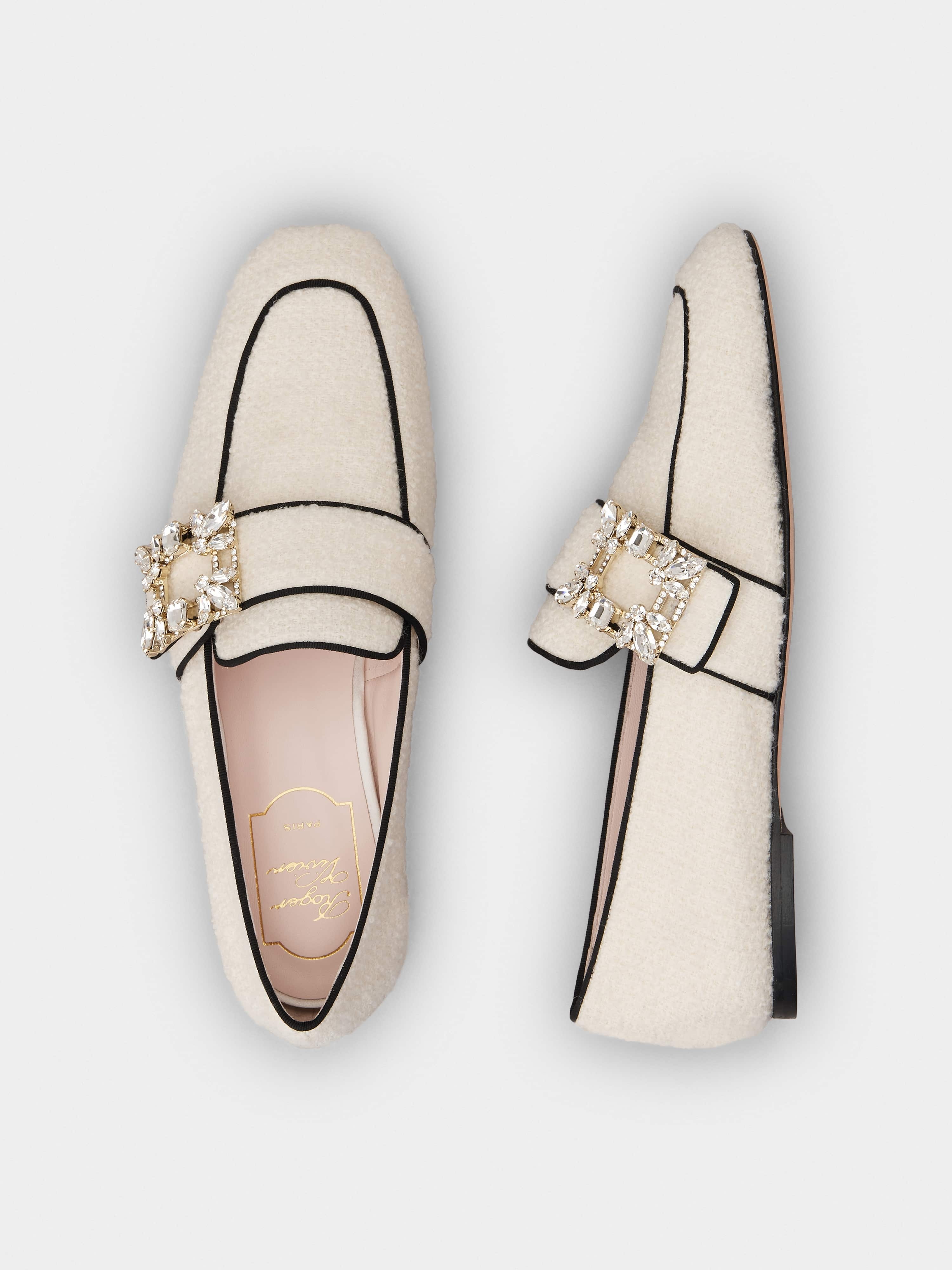 Mini Broche Vivier Buckle Loafers in Fabric - 4