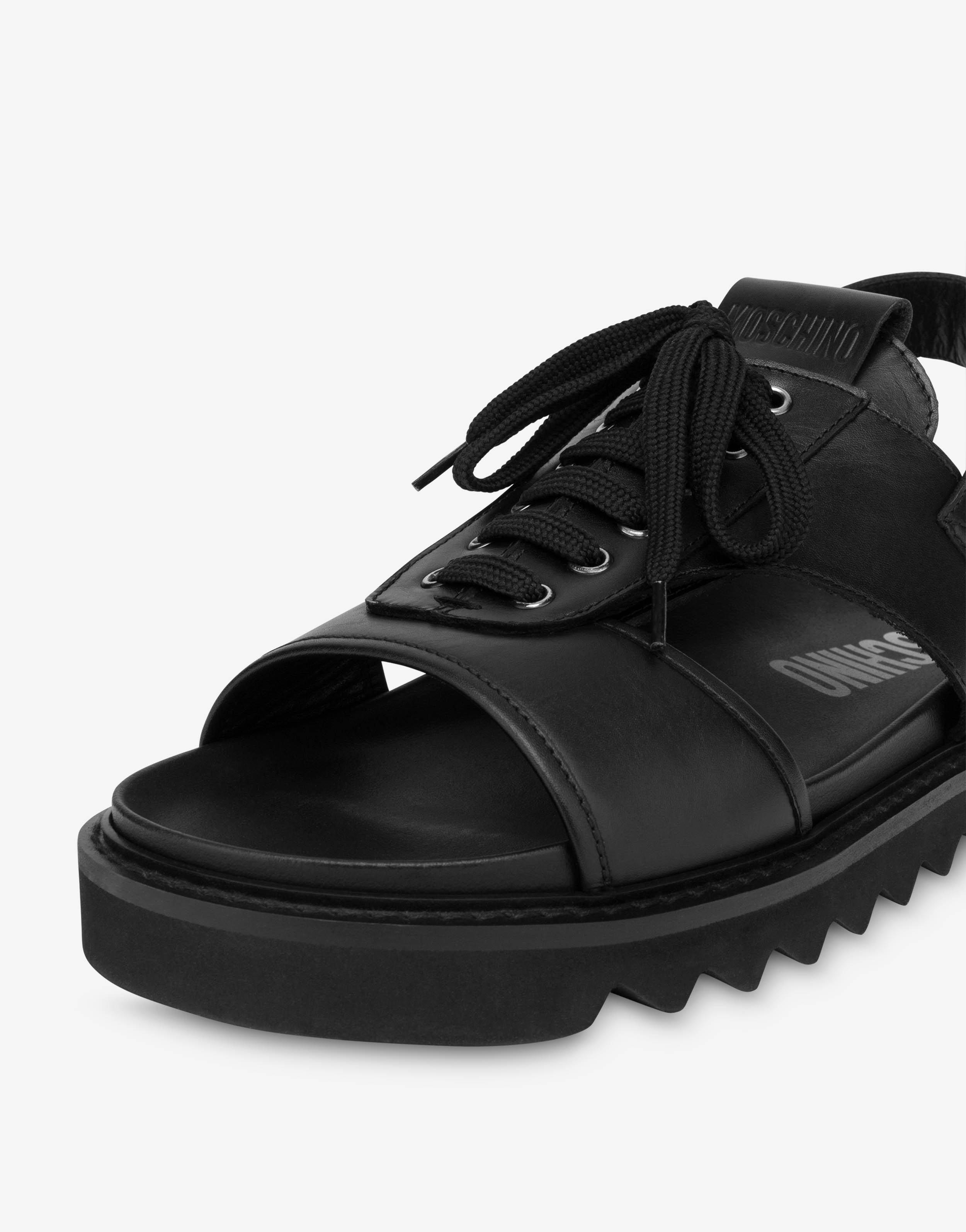 CALFSKIN SANDALS WITH LACES - 4
