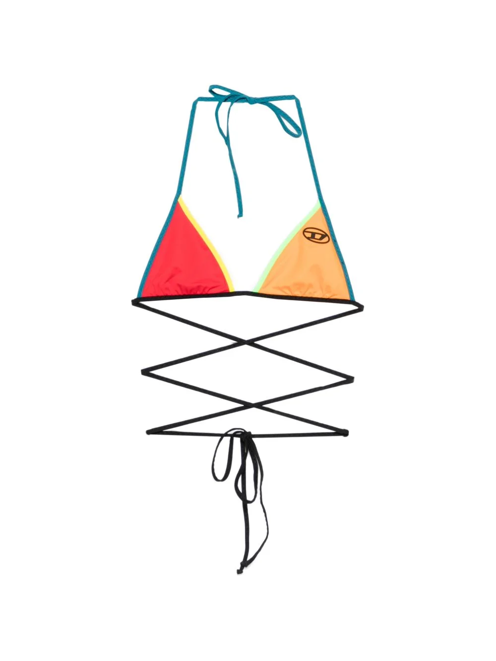 logo-detail tie bikini top - 1