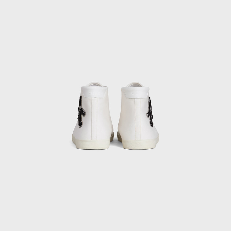 CELINE BLANK MID LACE UP SNEAKER IN CANVAS AND CALFSKIN WITH ANDRÉ BUTZER PRINT 3