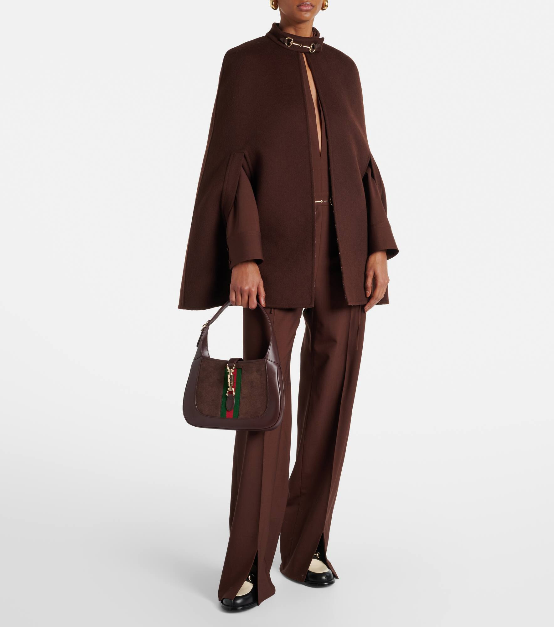 Horsebit wool cape - 2
