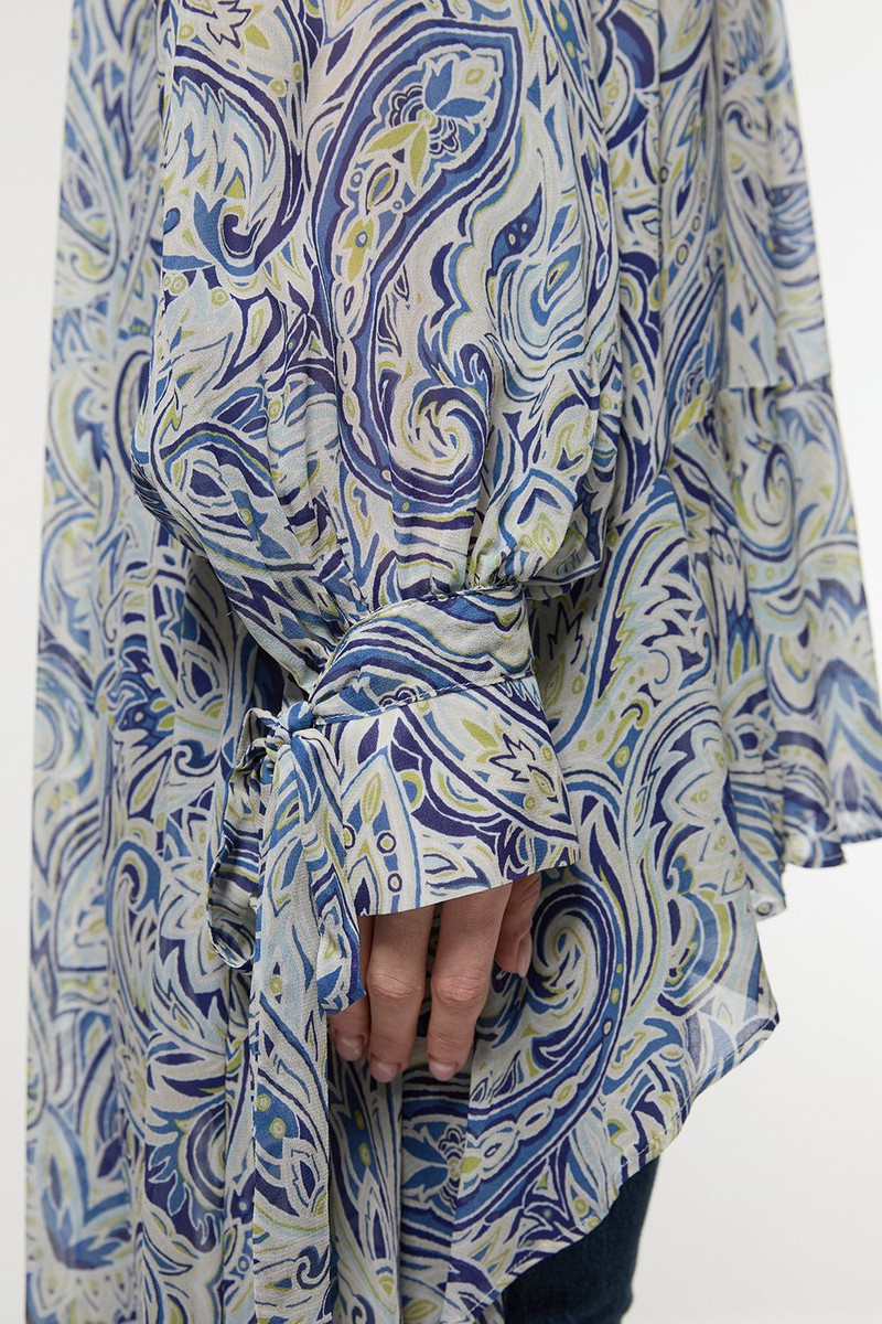Viscose Crinkle Paisley Frill Detail Tunic 4