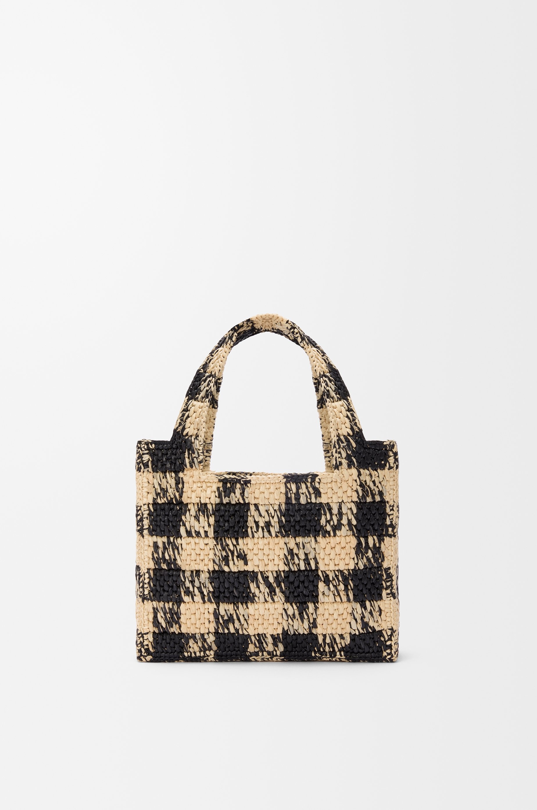 Mini LOEWE Font tote in raffia - 6