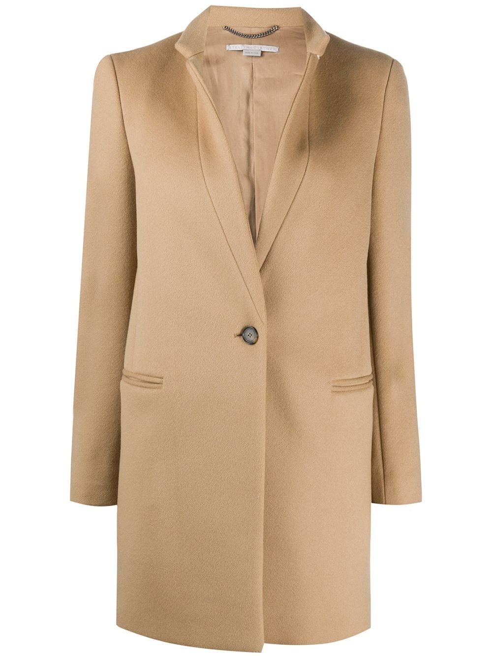 single-breasted wool coat - 1