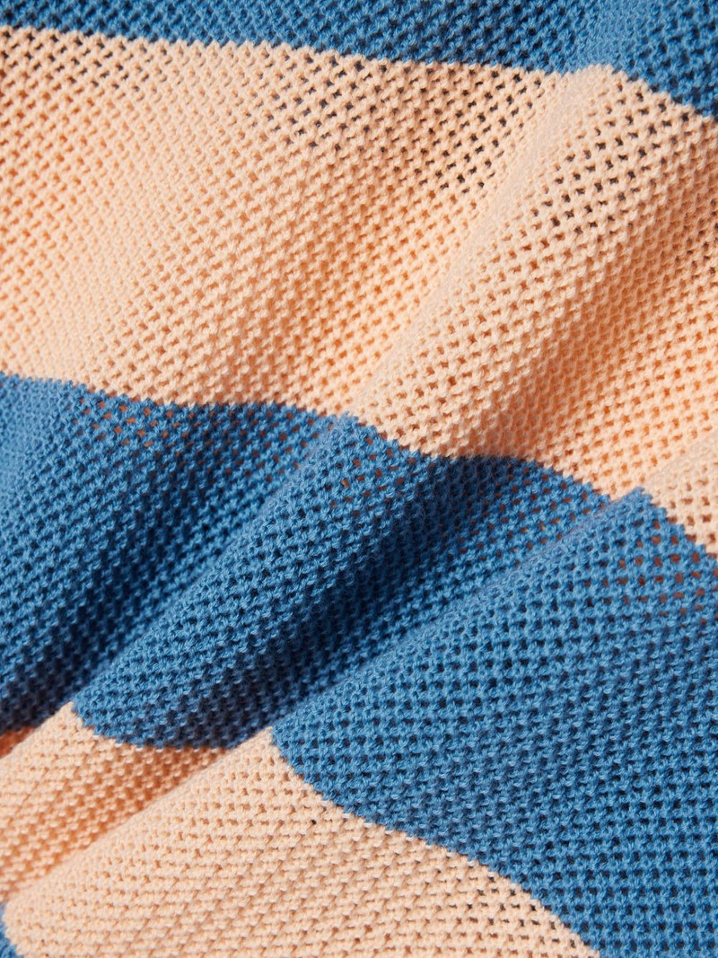 striped mesh polo shirt 6