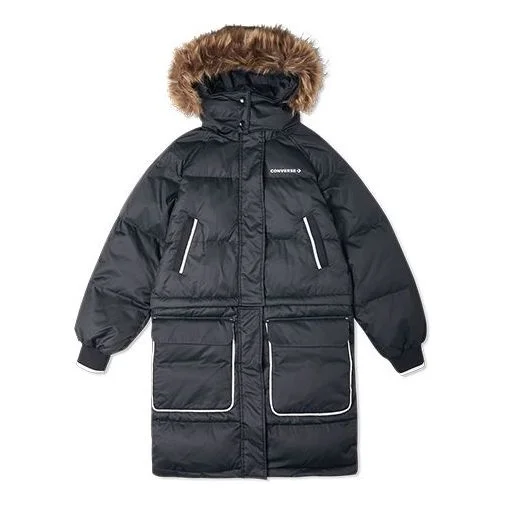 (WMNS) Converse Convertible Long Down Jacket 'Black' 10020023-A02 - 1