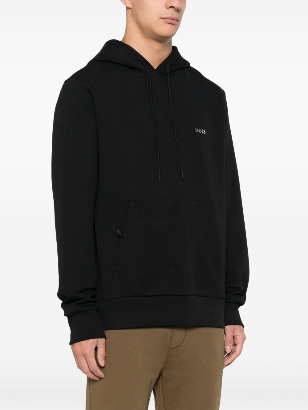 raised logo-detail hoodie - 3
