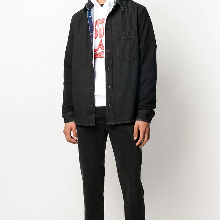 Off-White Arrows Arrow Pattern Denim Shirt Ordinary Version Black OMYD020E20DEN0011049 - 3