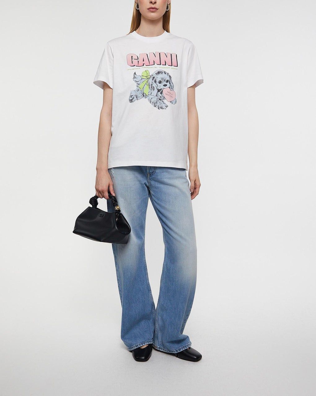 T-shirt Basic Cotton Jersey Neon Puppy White - 3