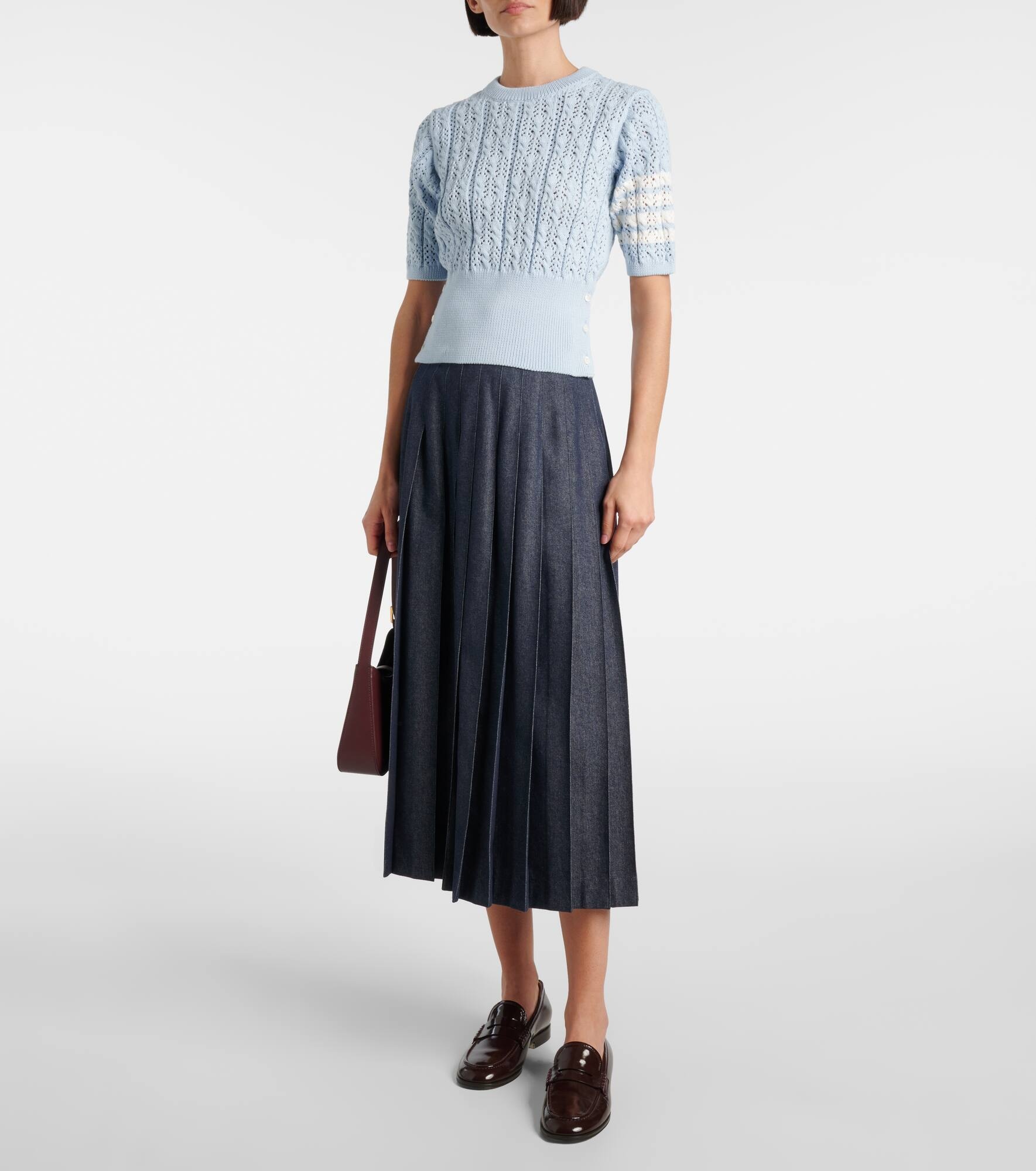 4-Bar pointelle cotton top - 2