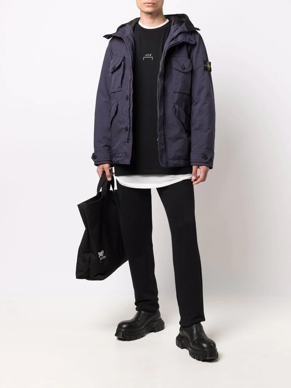 Compass-patch hooded jacket - 2