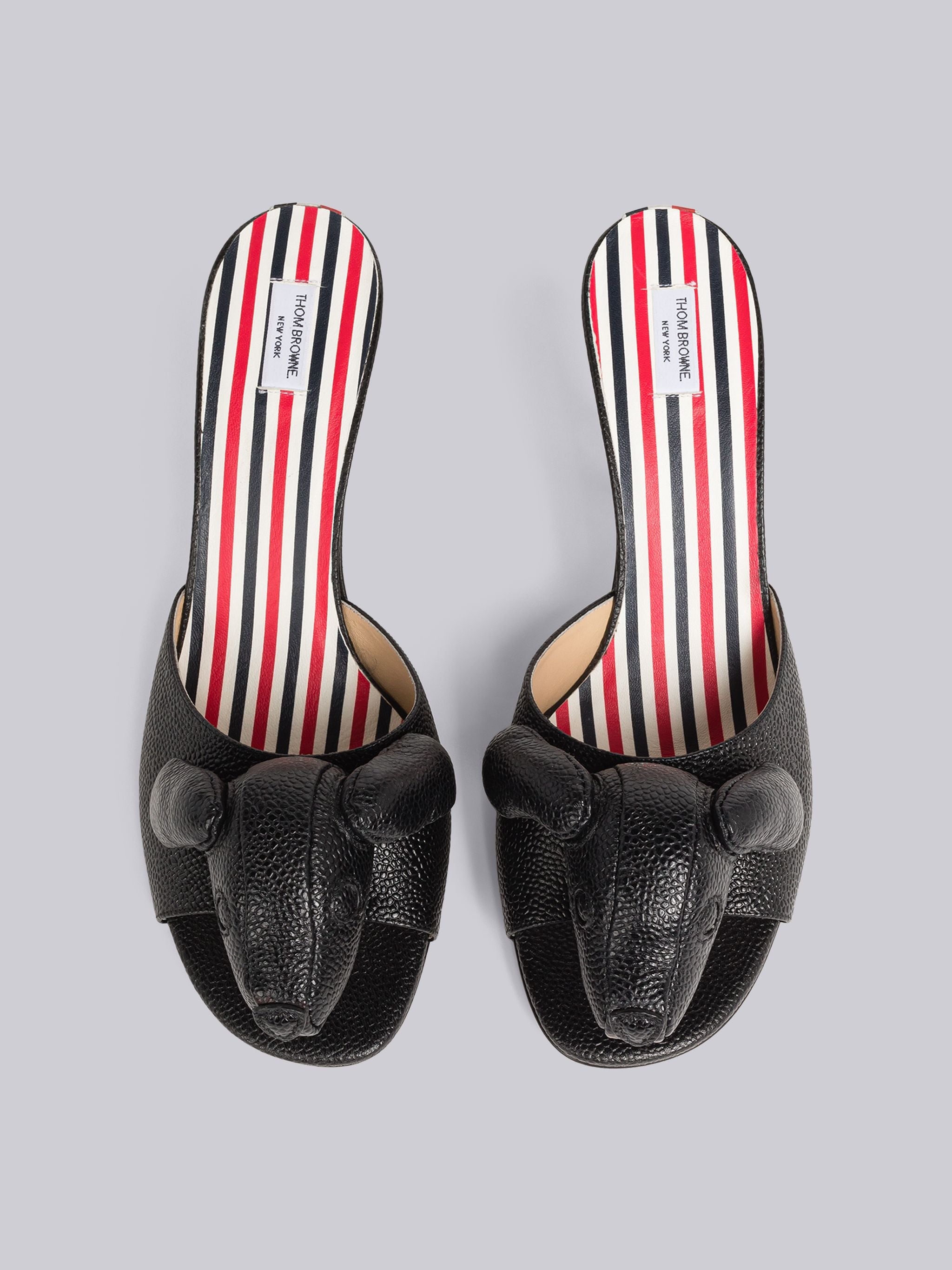 Soft Pebble Grain Leather Heeled Hector Mule - 4