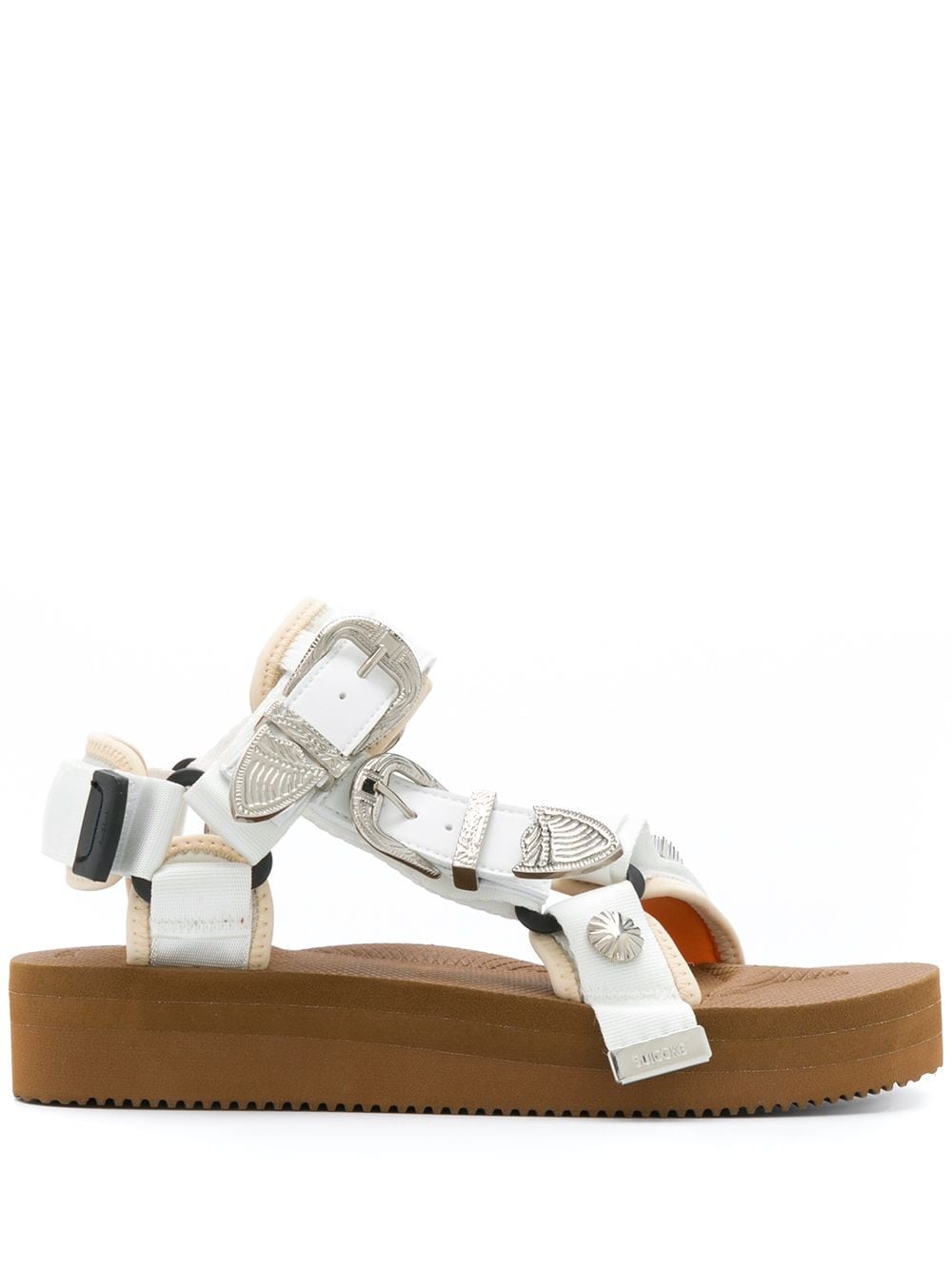 platform side buckle sandals - 1