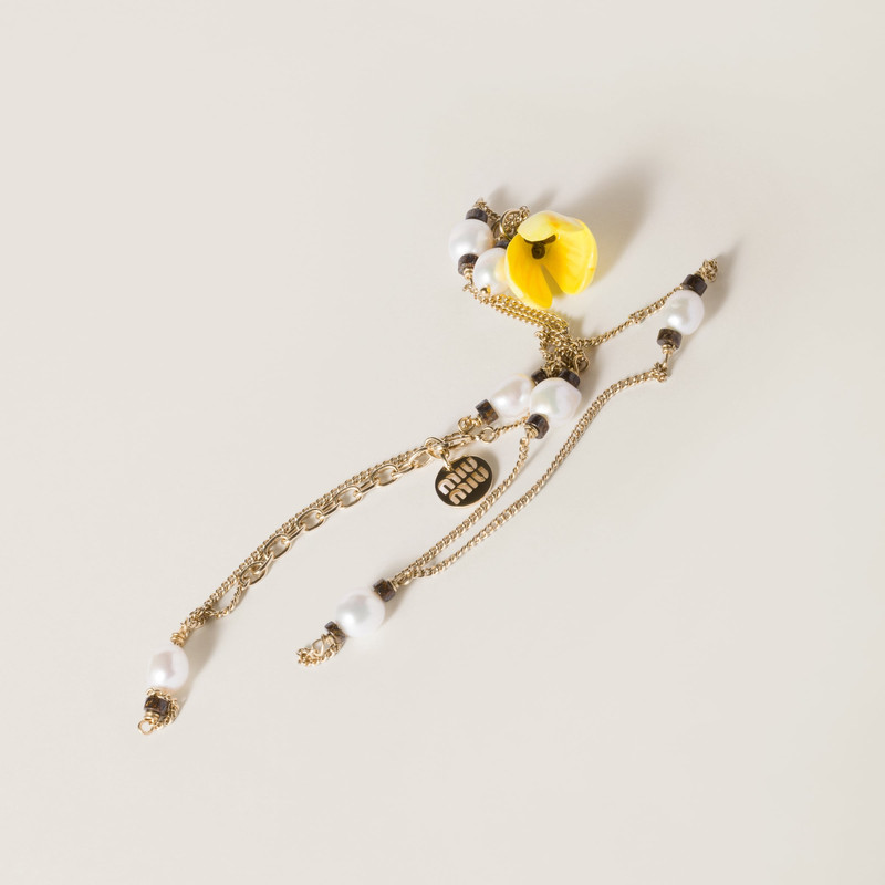Miu Miu Metal and resin necklace outlook