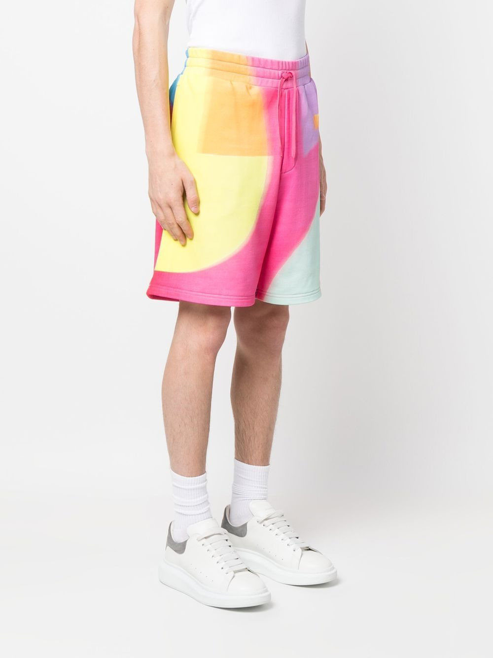 rainbow-print track shorts - 3
