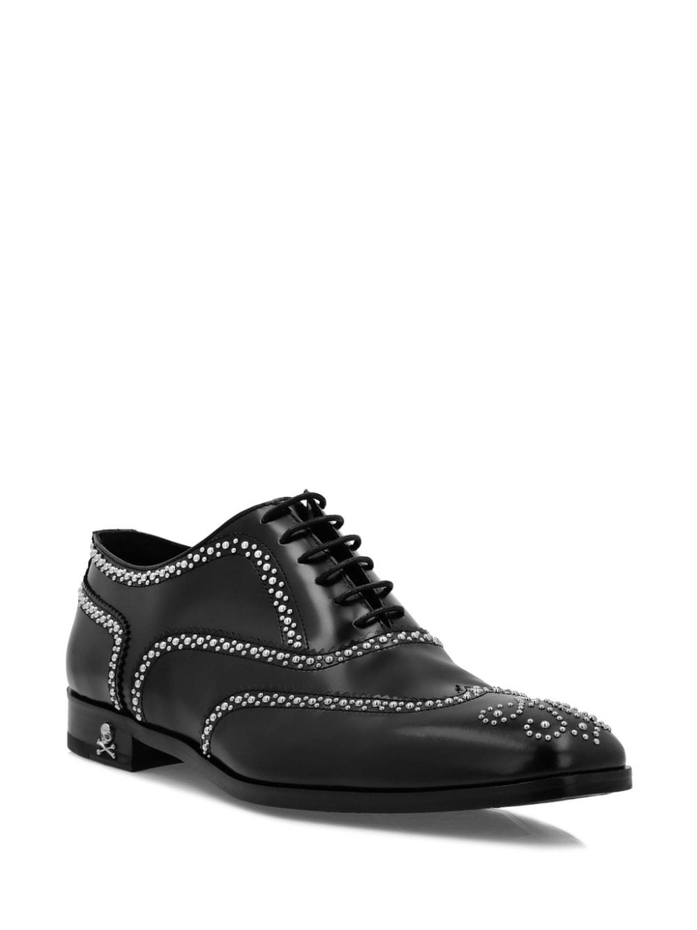 studded leather lace-up shoes - 2