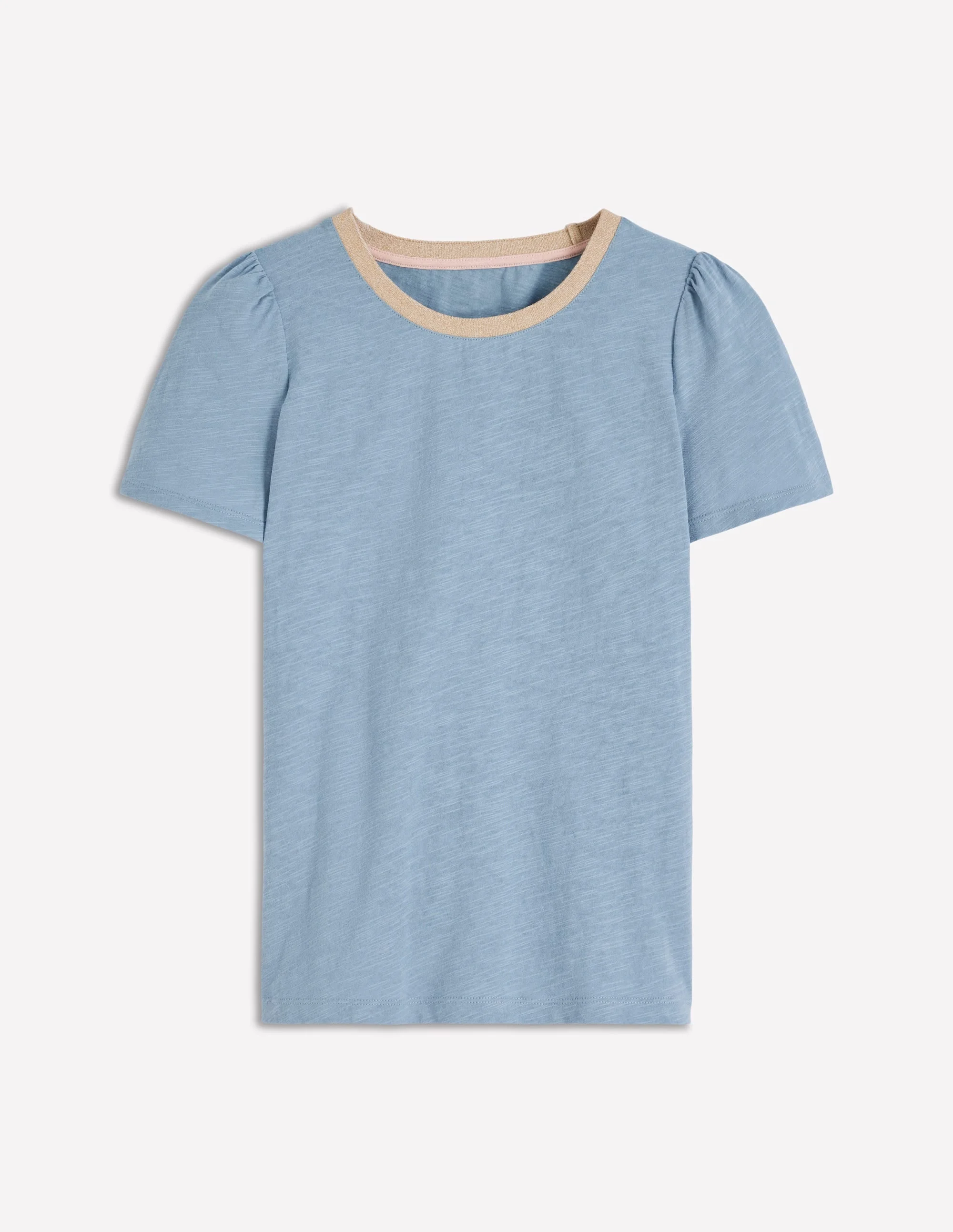 Metallic Trim T-Shirt-French Blue - 1