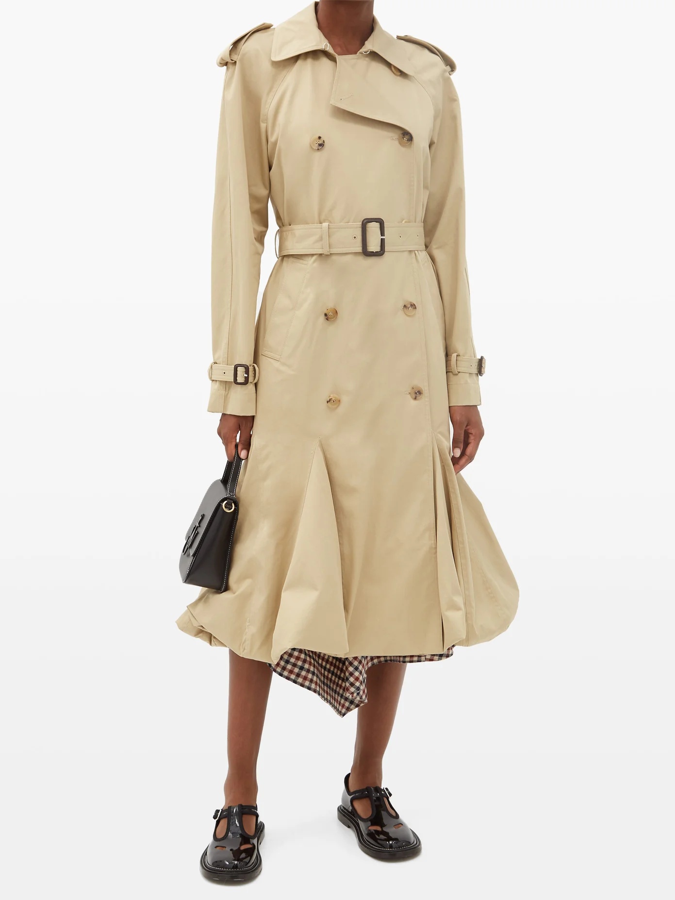 Panelled-hem cotton-gabardine trench coat - 2