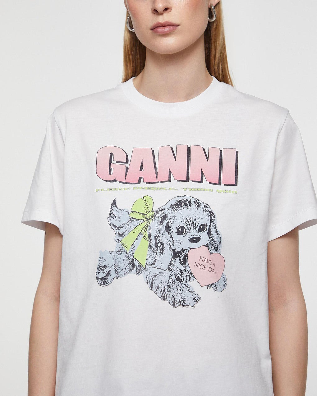 T-shirt Basic Cotton Jersey Neon Puppy White - 5