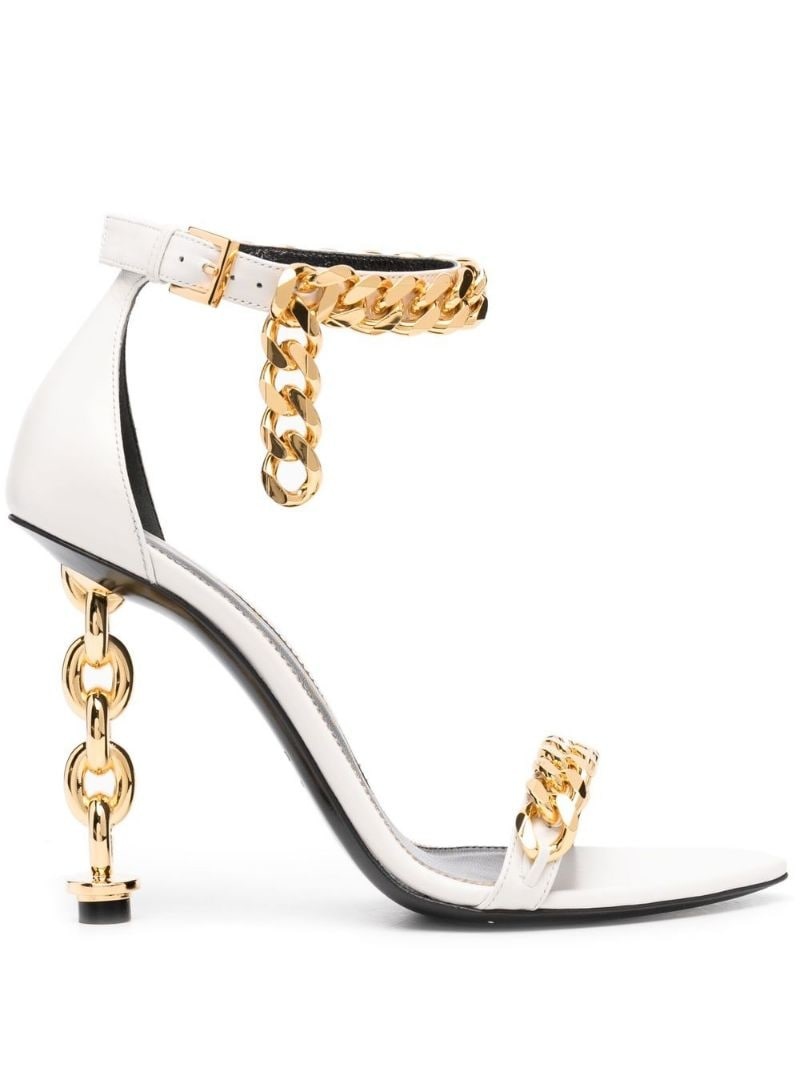 chain-link detailed 105mm heel sandals - 1