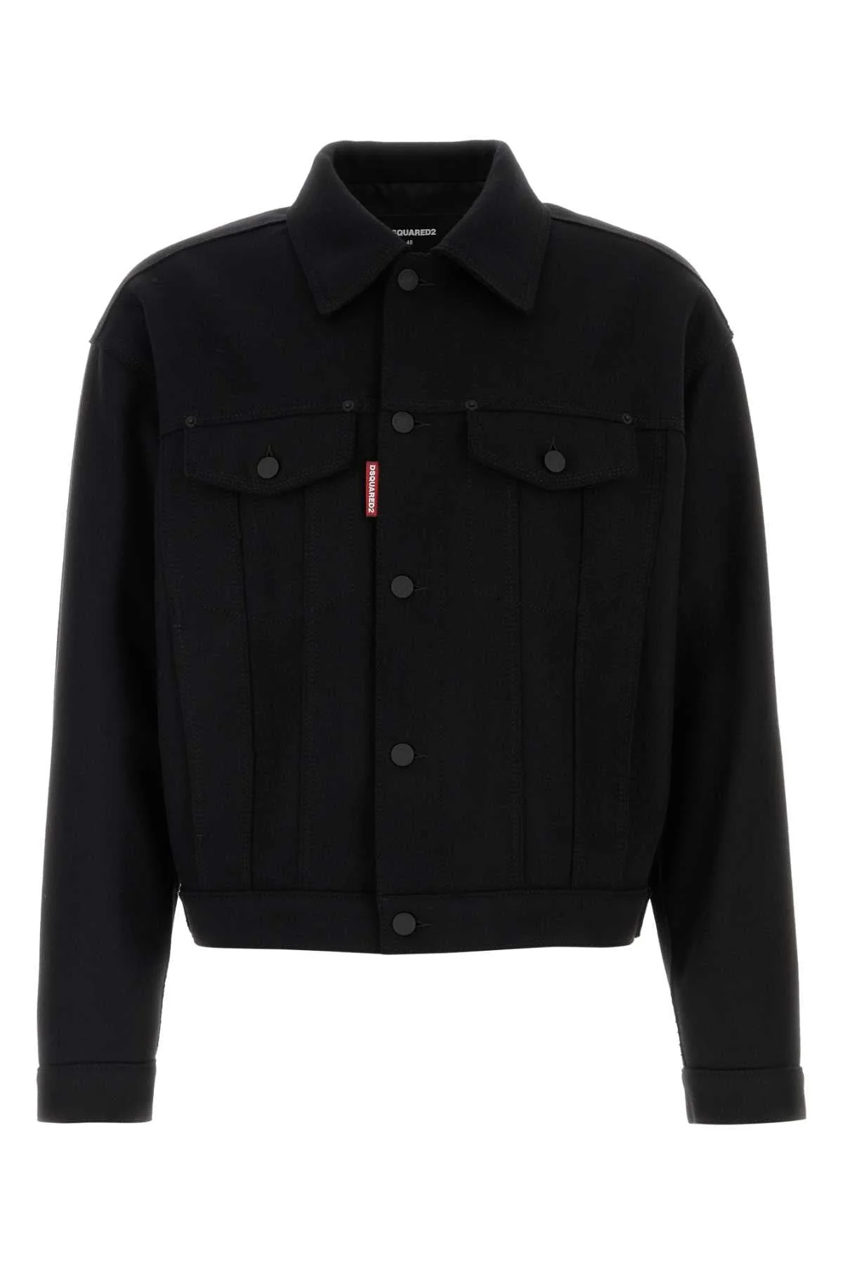 Dsquared Men Black Wool Blend Wool Jean Jacket - 1