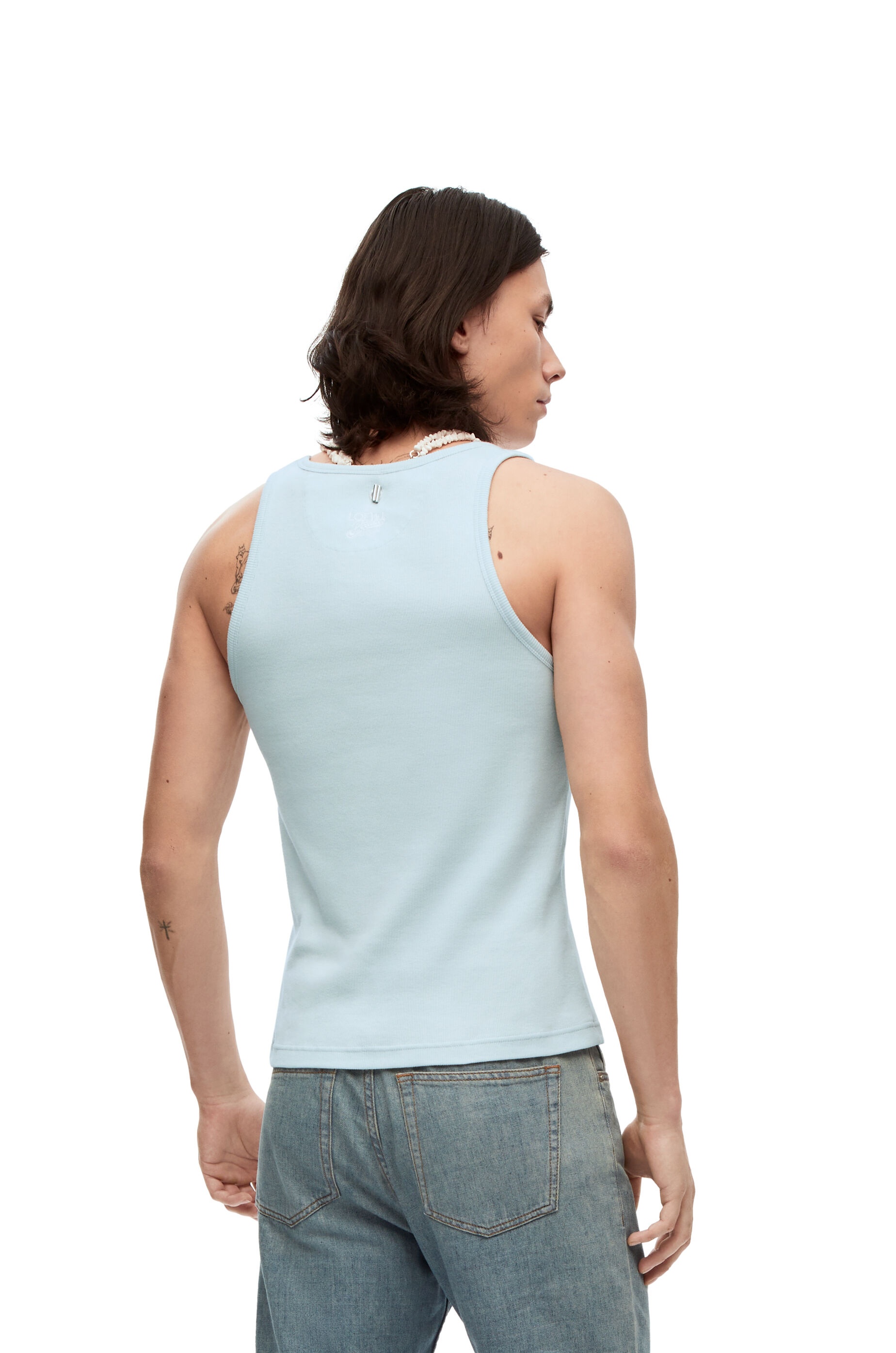 Jewelled tank top in cotton - 4