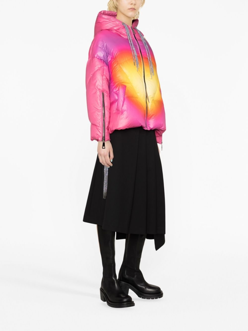 Iconic gradient hooded puffer jacket - 3