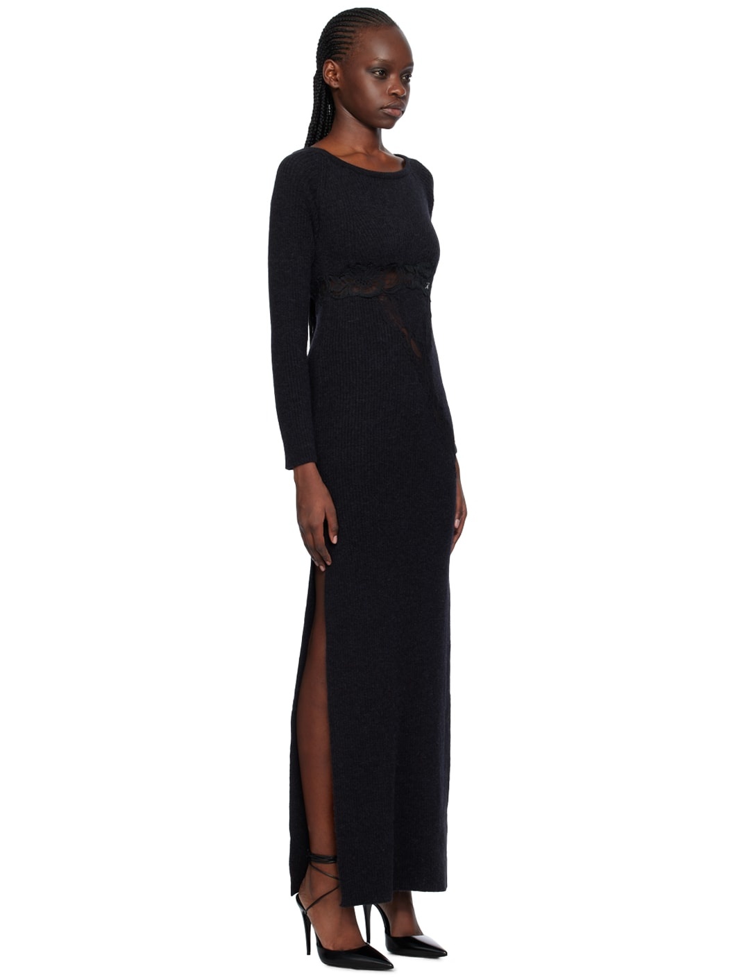 Black Vented Maxi Dress - 2