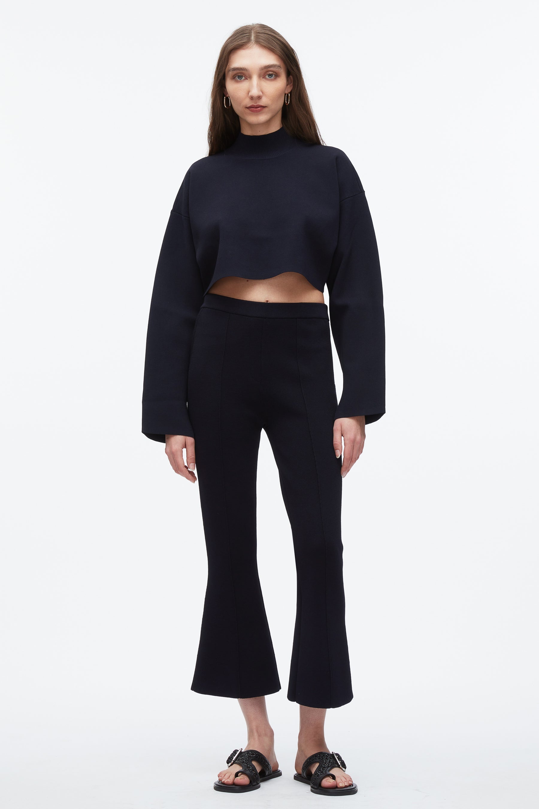 Compact Rib Cropped Turtle Neck - 2