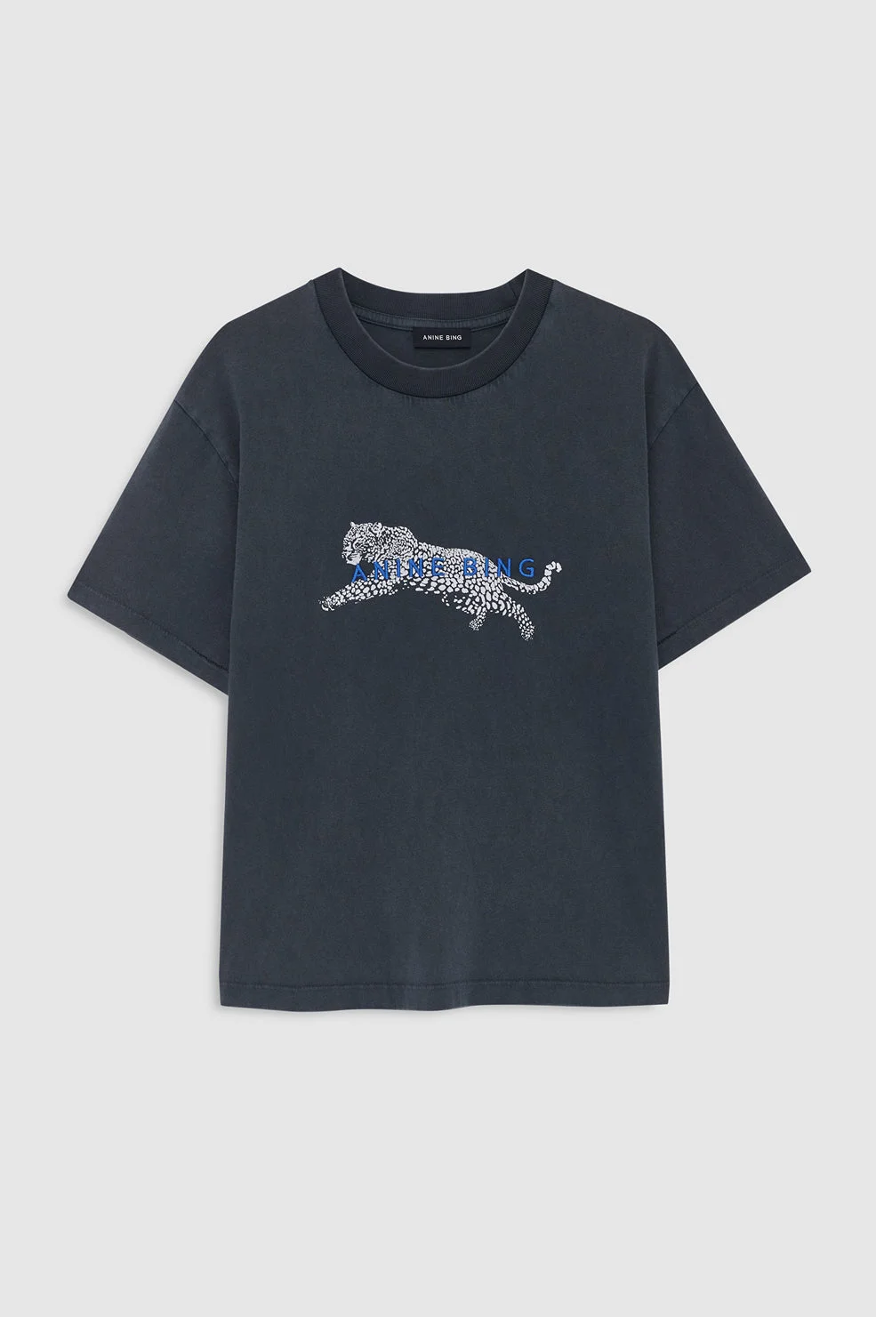 Cade Tee Leopard - Washed Black - 1