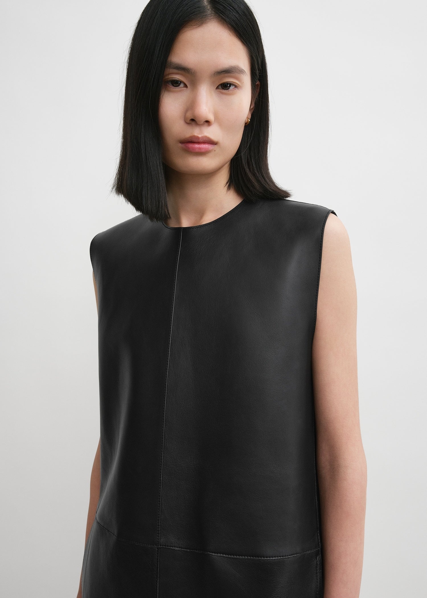 Double-faced leather top black - 5