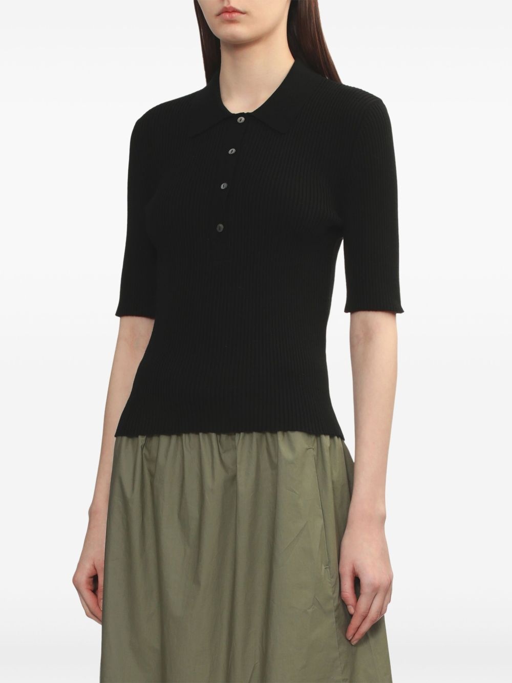 ribbed polo shirt - 3