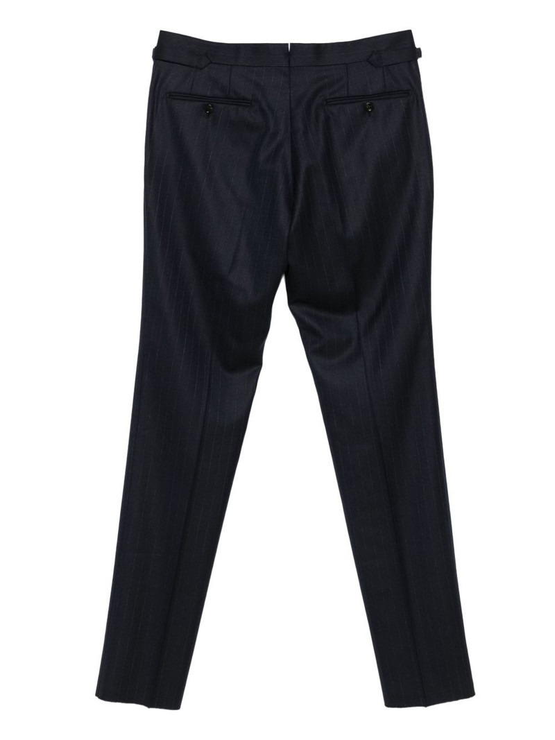 TOM FORD pinstripe buckle-fastening trousers outlook