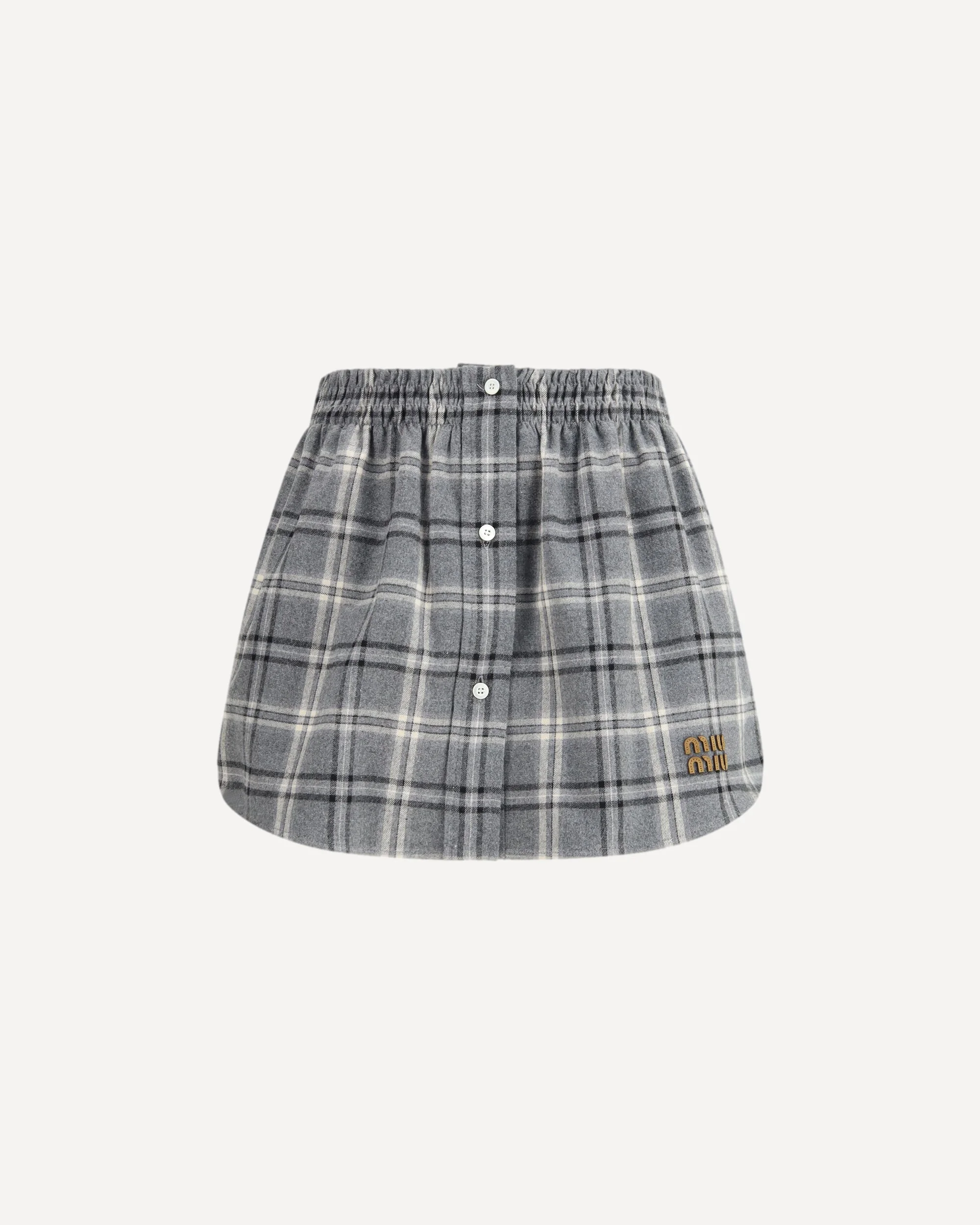 Check flannel Miniskirt - 1