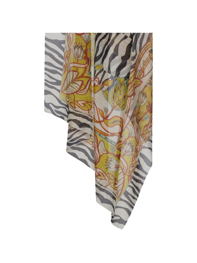 Hawnbci zebra-pattern-trim scarf 4