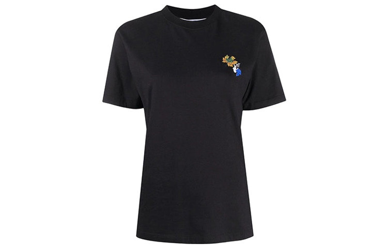 (WMNS) OFF-WHITE Arrow Printing Short Sleeve Black OWAA049E20JER0141001 - 1