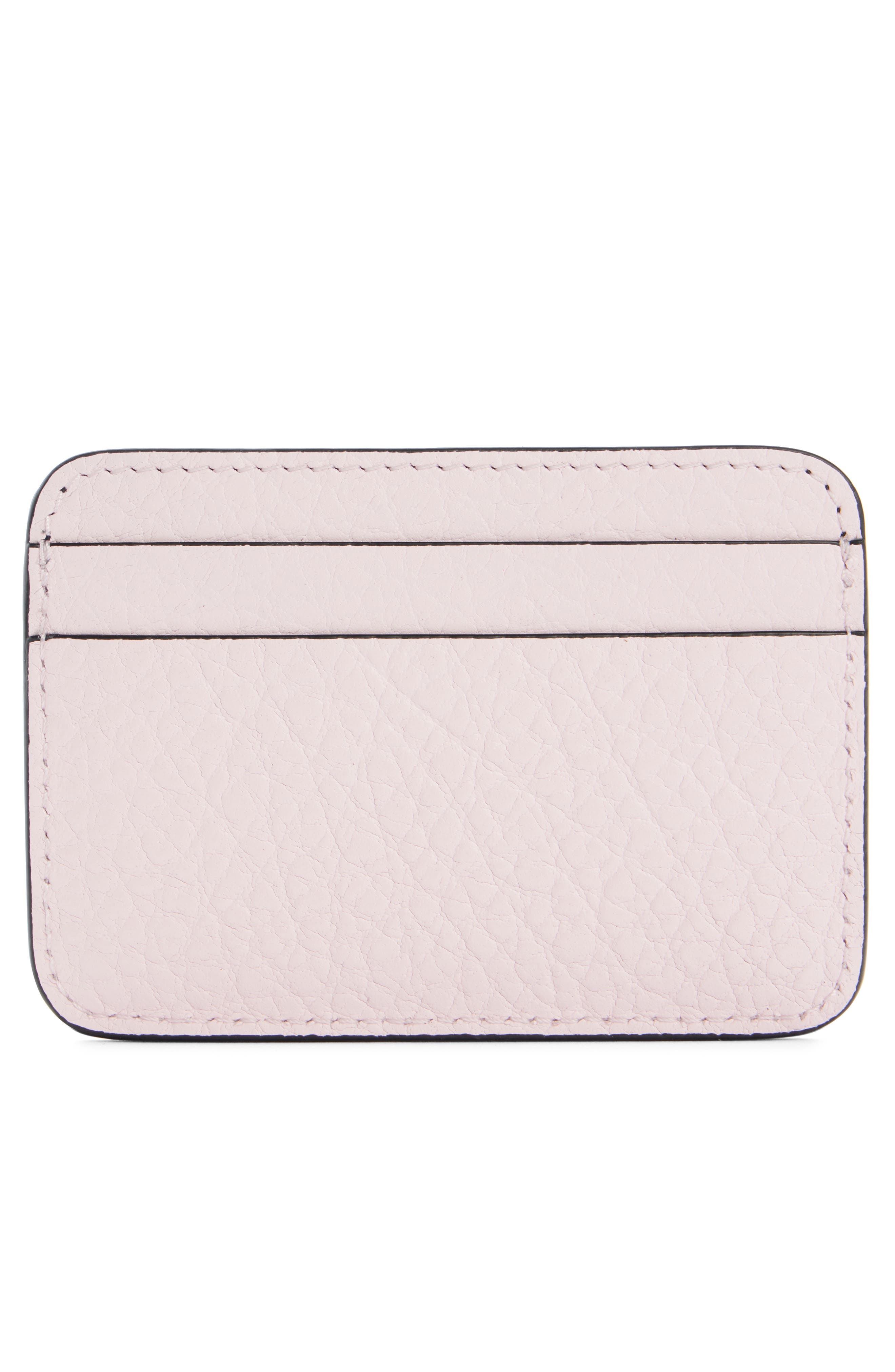 Acne Studios Grained Leather Card Holder in Powder Pink at Nordstrom - 2