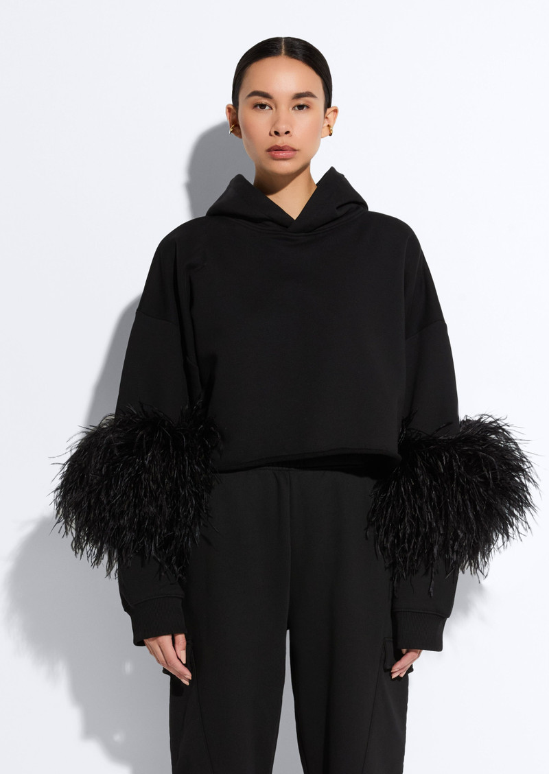 LAPOINTE Cotton Sweatshirt With Feathers outlook