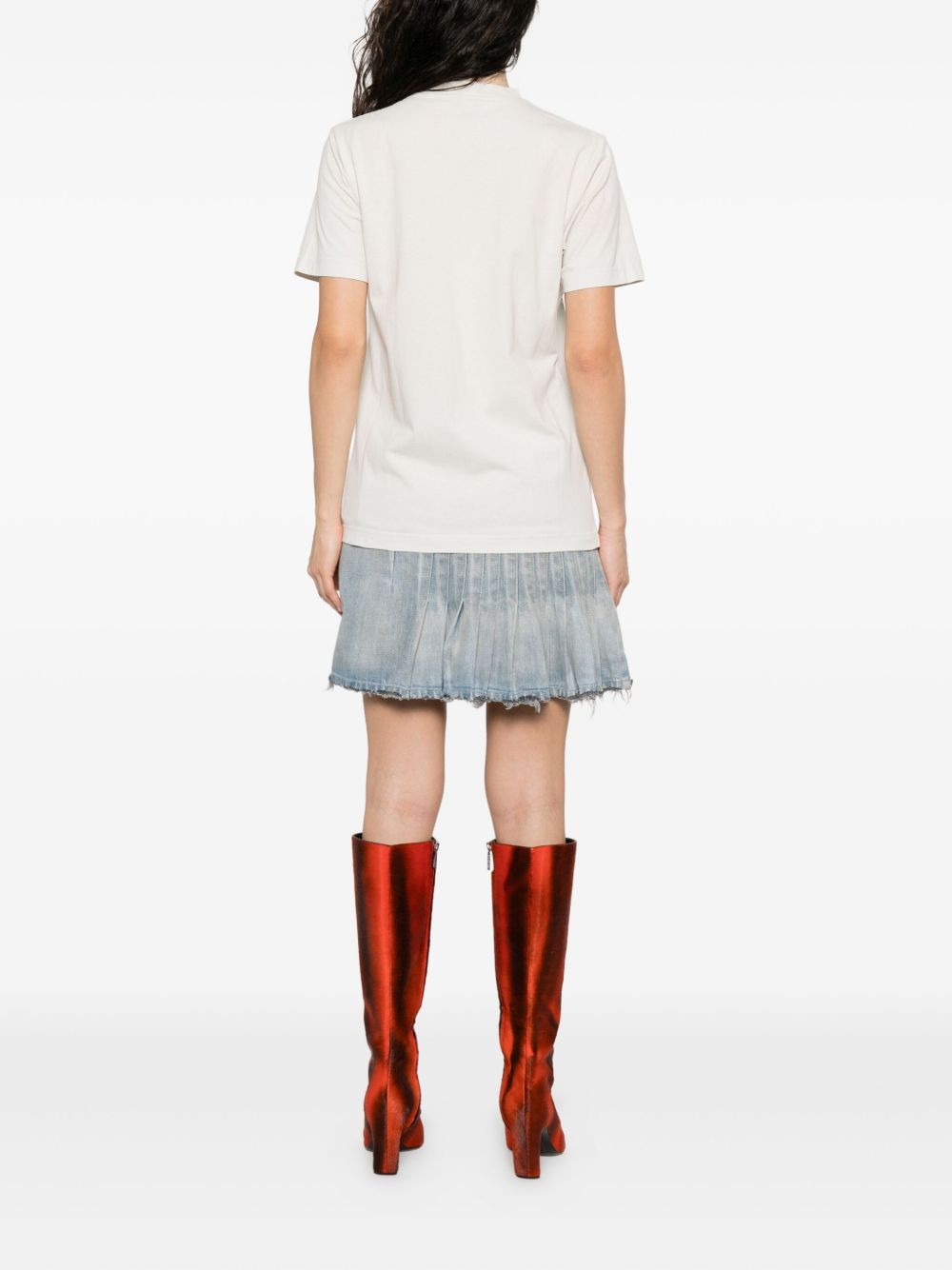 graphic-print layered mini dress - 4
