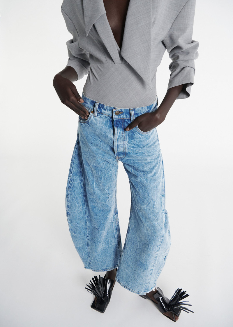 TAILORED BODYSUIT WITH SHIRT COLLAR INSERT GREY MELANGE 7