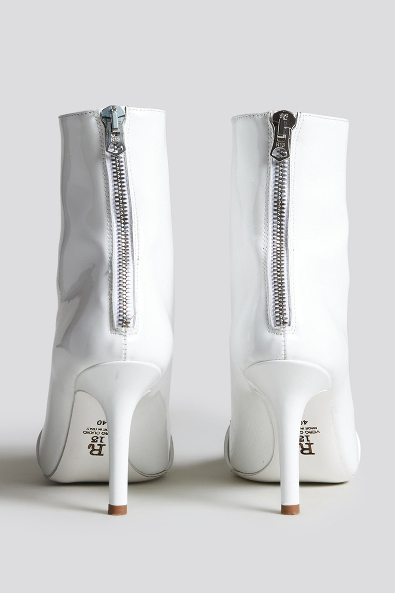 R13 SID HEELED HARNESS BOOT - PATENT WHITE outlook