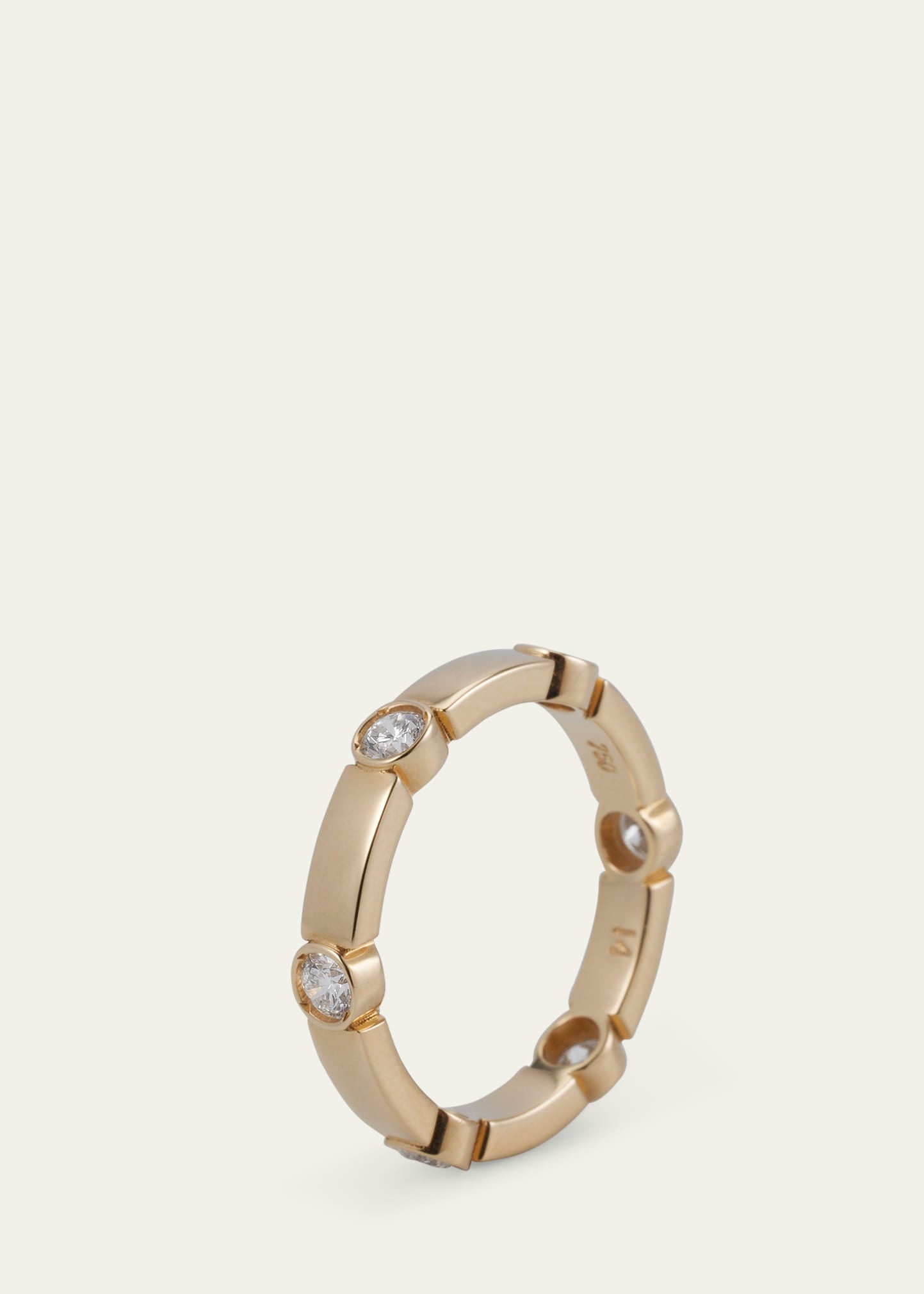 18K Yellow Gold Stepping Stones Stream Ring with Diamonds - 4