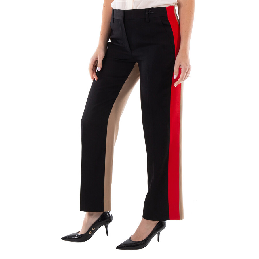 Burberry Ladies Black Lottie Contrast Panel Tailored Trousers - 5