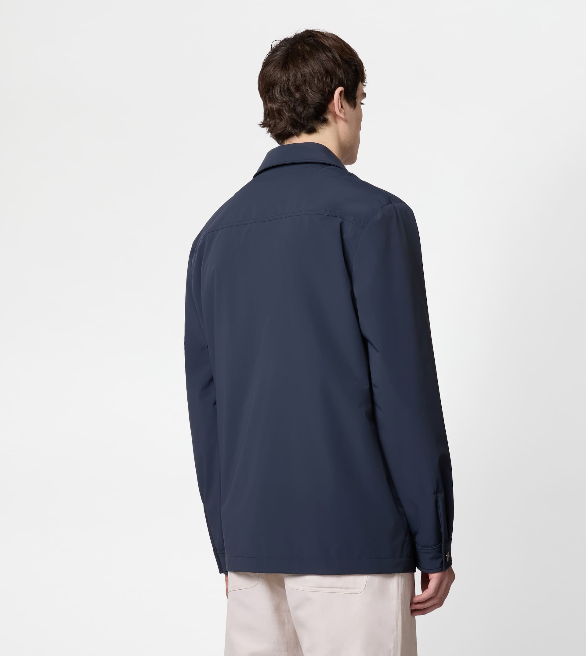 SHIRT JACKET IN TECHNICAL FABRIC - BLUE - 4