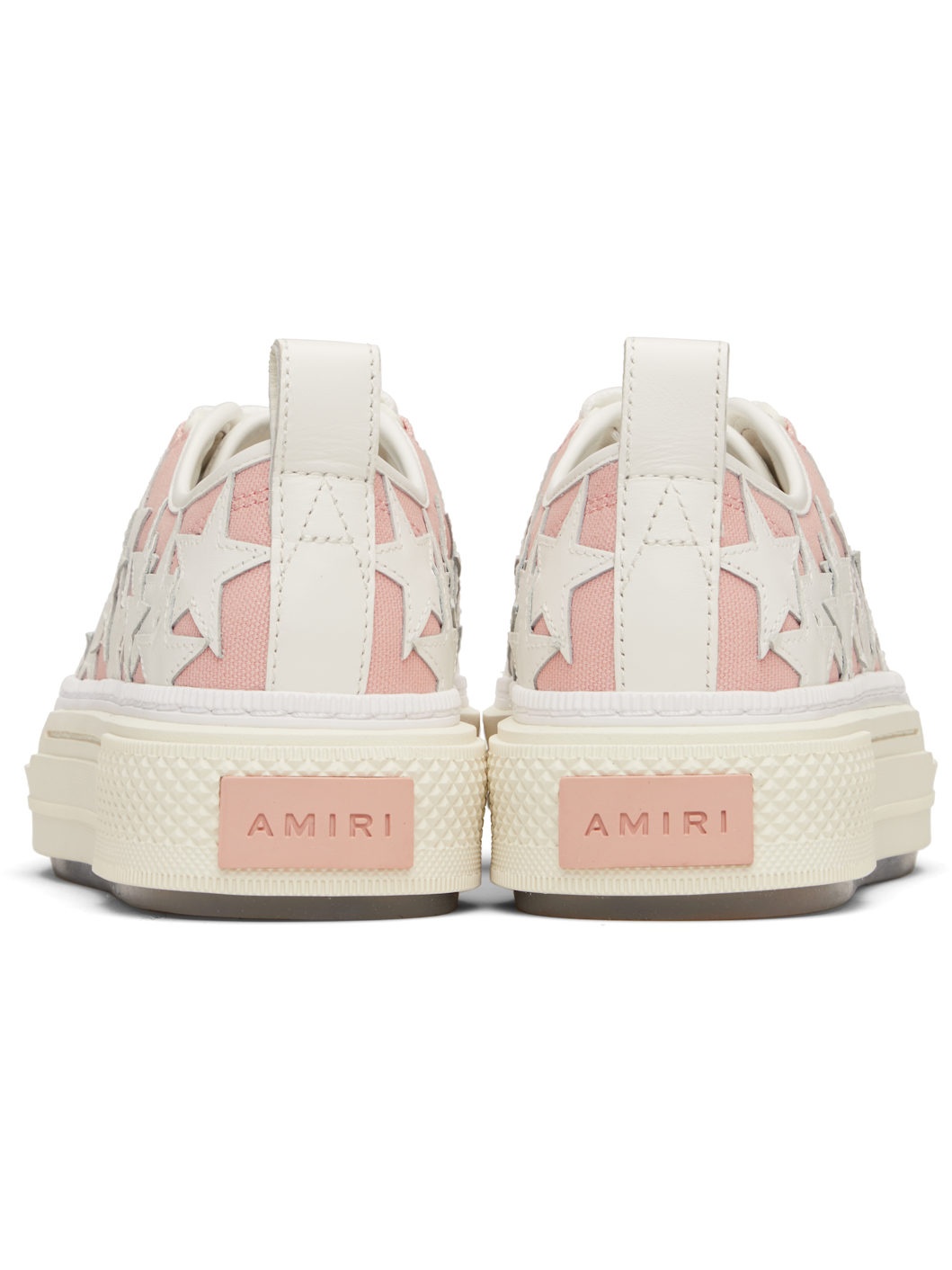 Pink & White Stars Court Low Sneakers - 2