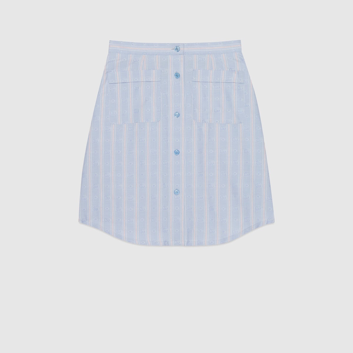 Double G flower striped cotton skirt - 1