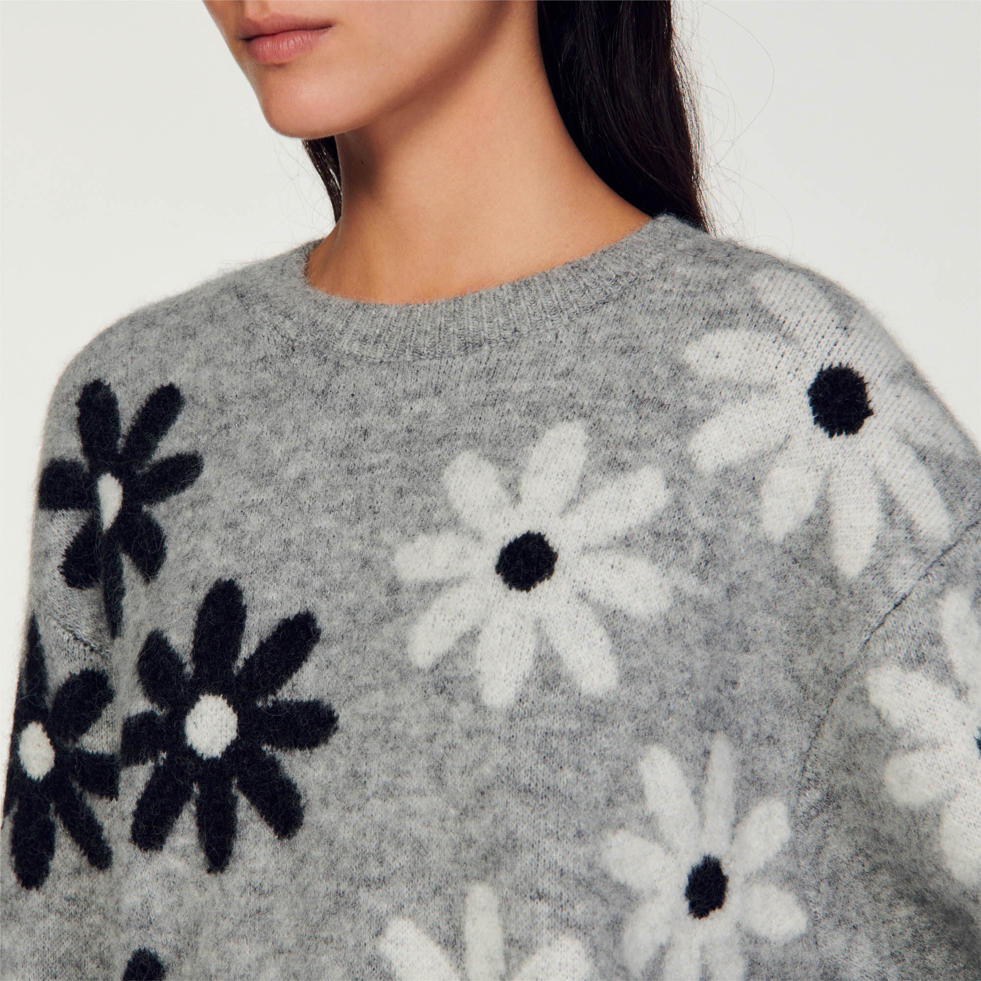 FLORAL KNIT SWEATER - 4