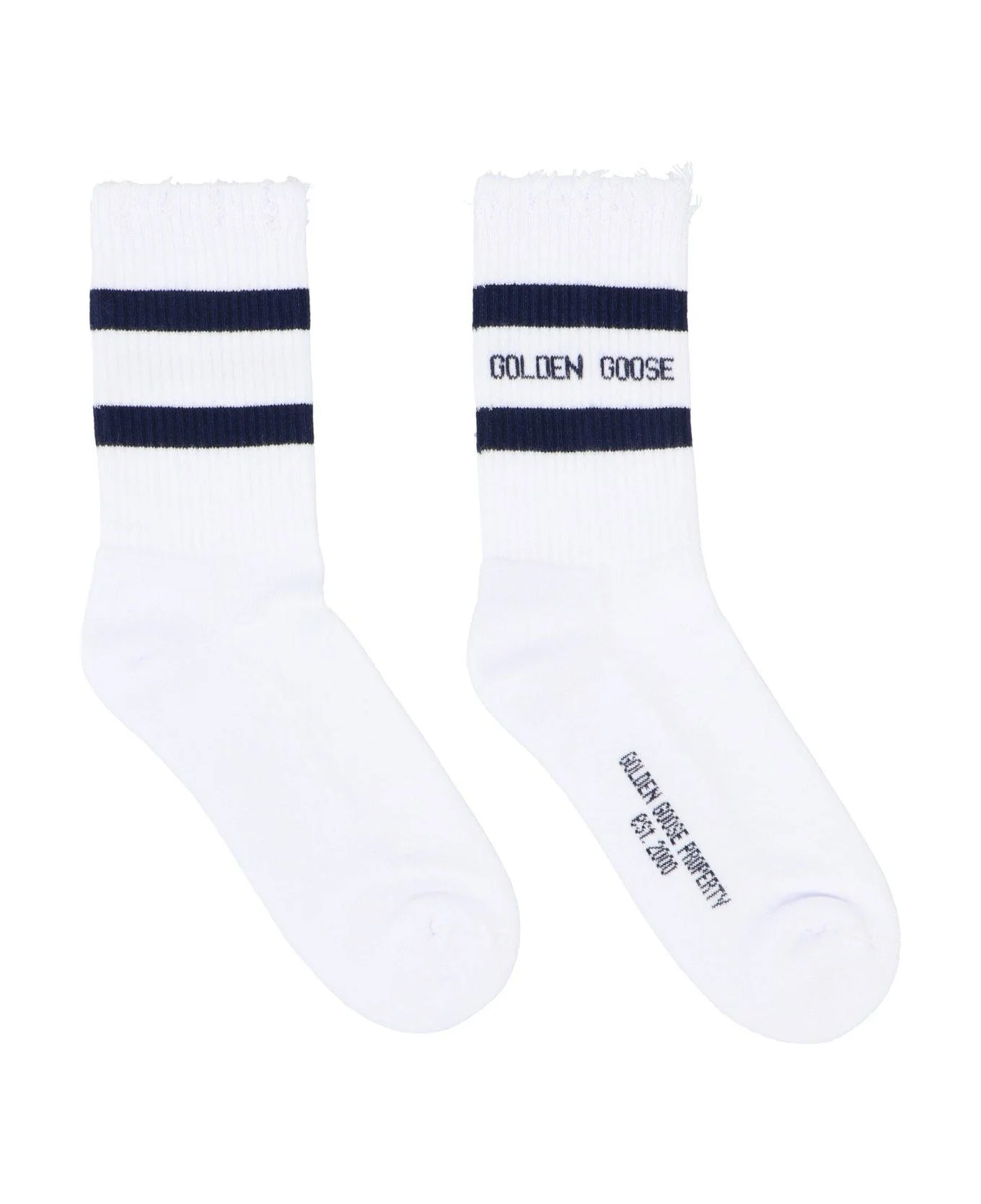 Logo Printed Striped Socks - 1