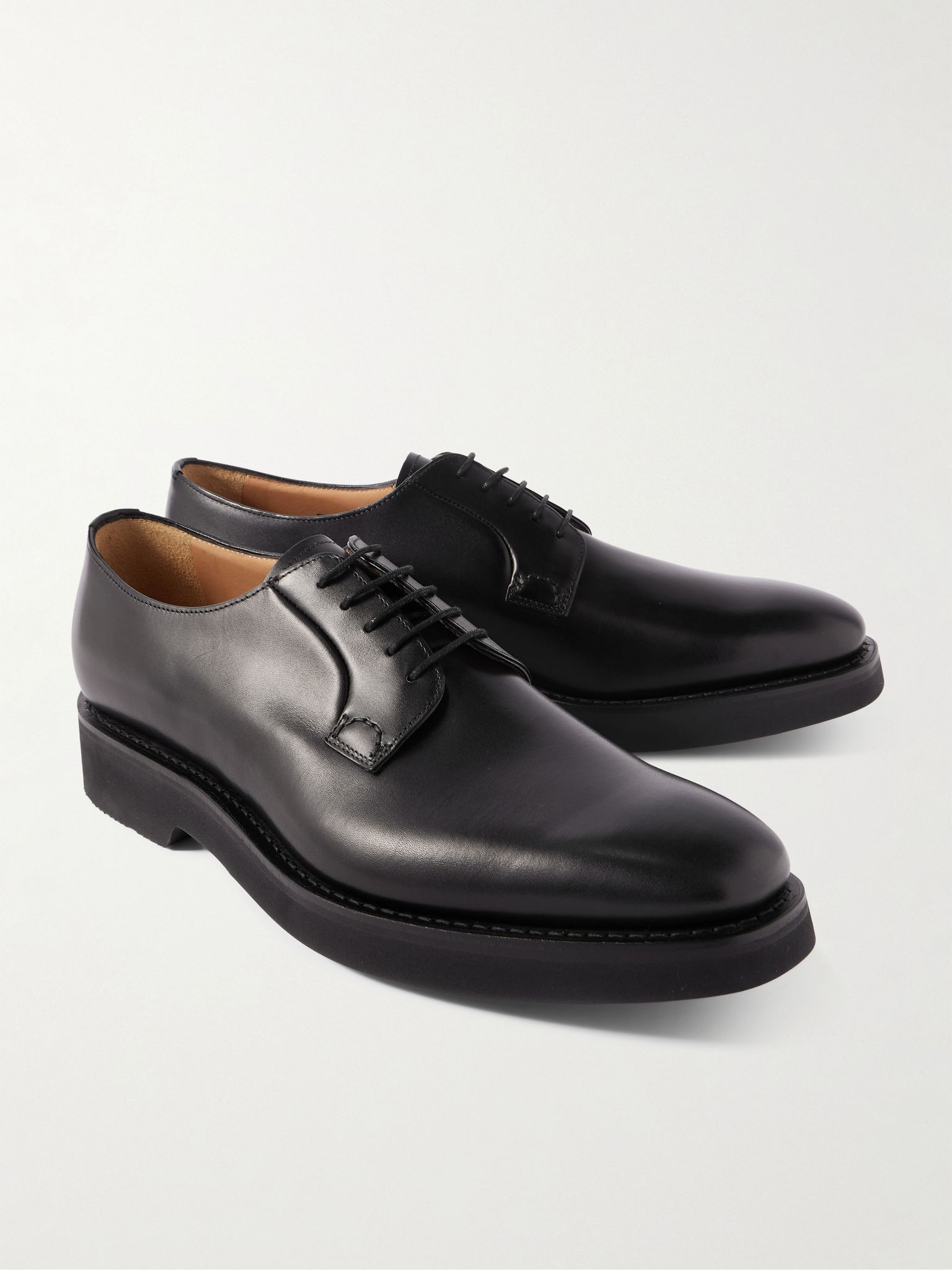 Stratton I Leather Derby Shoes Black - 4